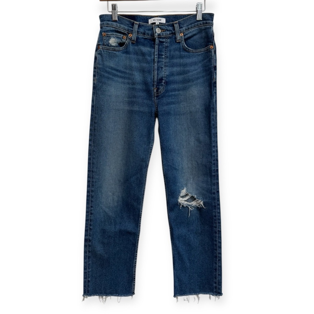 Re/Done 70s Stove Pipe High Rise Straight Leg Jeans